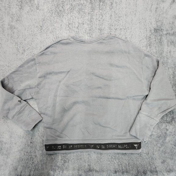 Under Armour Project Rock Women’s Grey Sweater Crew Neck Sweatshirt Size M - Picture 2 of 11